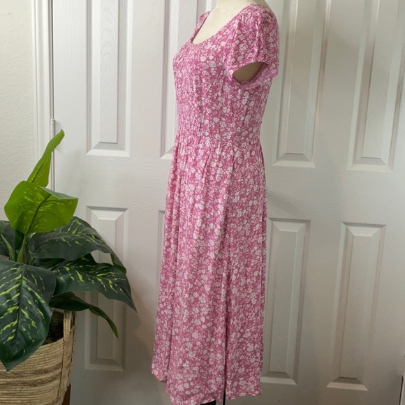 Seta T Women's Casual Floral Crew Neck Cap Sleeve Boho Flowy Midi Dress Size S - Picture 4 of 16